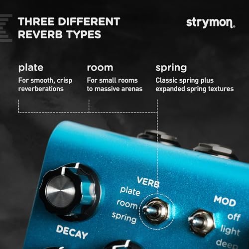 Strymon blueSky V2 Guitar Effects Pedal with Studio Quality Plate  Room and Spring Reverbs  for Electric and Acoustic Guitar  Synths  Vocals and Keyboards