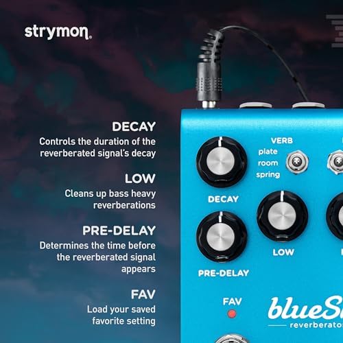 Strymon blueSky V2 Guitar Effects Pedal with Studio Quality Plate  Room and Spring Reverbs  for Electric and Acoustic Guitar  Synths  Vocals and Keyboards