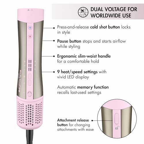 StyleSwitch Ionic Multi Styler  Air Styler and Hair Dryer  Lightweight Hot Air Brush with 5 Attachments  Automatic Dual Voltage