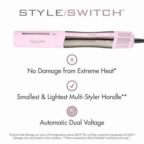 StyleSwitch Ionic Multi Styler  Air Styler and Hair Dryer  Lightweight Hot Air Brush with 5 Attachments  Automatic Dual Voltage