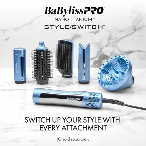 StyleSwitch Ionic Multi Styler  Air Styler and Hair Dryer  Lightweight Hot Air Brush with 5 Attachments  Automatic Dual Voltage