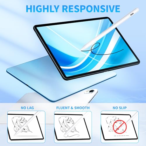 Stylus Pen  Active Stylus Pen Compatible for iOS and Android Touchscreens/Phones  Rechargeable Stylus Pen with Dual Touch Screen  Stylus Pencil for A pple/Android/Tablet  16 5CM White