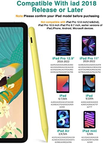 Stylus Pen for iPad 6th 11th Generation  10 Mins Fast Charge with Tilt Sensitivity & Palm Rejection  Compatible with Apple iPad 2018 2025  iPad Air 3/4/5/M2/M3  iPad mini 5/6  iPad Pro 11/12 9/M4