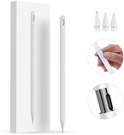 Stylus Pen for iPad 6th 11th Generation  10 Mins Fast Charge with Tilt Sensitivity & Palm Rejection  Compatible with Apple iPad 2018 2025  iPad Air 3/4/5/M2/M3  iPad mini 5/6  iPad Pro 11/12 9/M4