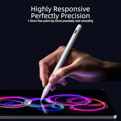 Stylus Pen for iPad 6th 11th Generation 2X Fast Charge Active Pencil Compatible with 2018 2025 Apple iPad Pro 11/12 9/M4  iPad Air 3/4/5/M2/M3 iPad mini 5/6 Gen White