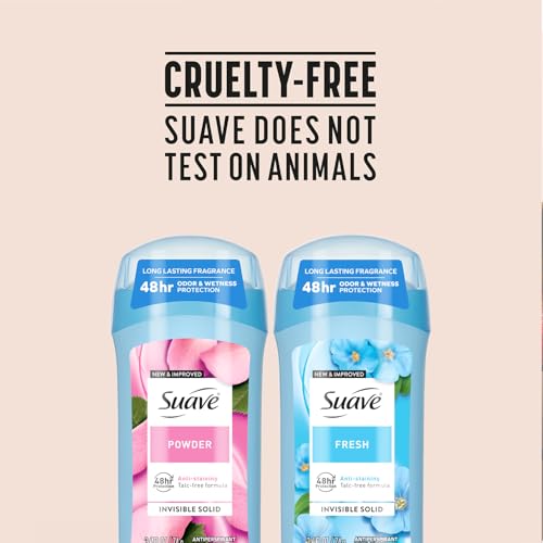 Suave Antiperspirant Deodorant for Women  Fresh & Powder Variety 2 Pack   Anti Staining Invisible Solid Sticks  Talc Free  2 6 Oz Ea