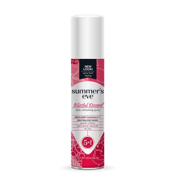 Summer s Eve Blissful Escape Feminine Dry Spray Deodorant  Daily Intimate Body Spray  Neutralizes Odor  pH Balanced  Talc Free  Gentle Fresh Scent  2 Ounce  Pack of 6