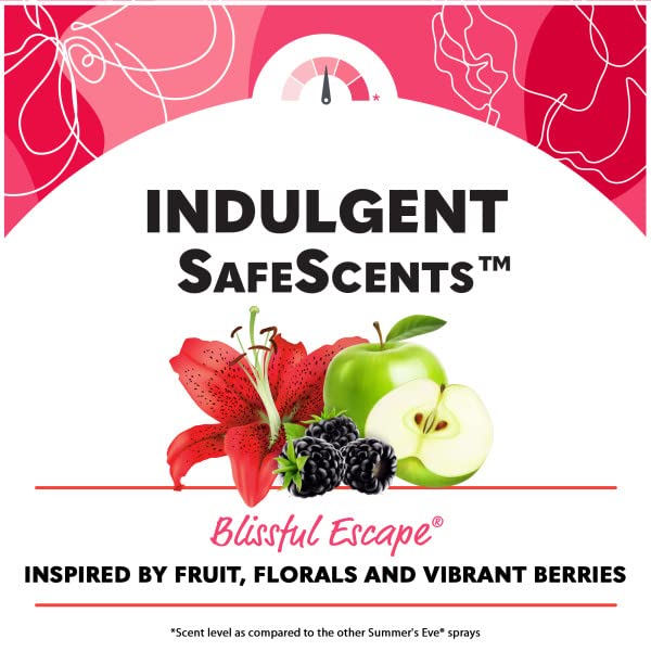 Summer s Eve Blissful Escape Feminine Dry Spray Deodorant  Daily Intimate Body Spray  Neutralizes Odor  pH Balanced  Talc Free  Gentle Fresh Scent  2 Ounce  Pack of 6