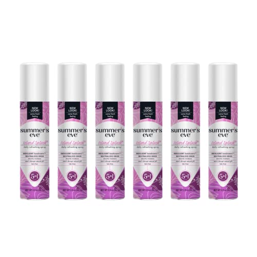 Summer s Eve Blissful Escape Feminine Dry Spray Deodorant  Daily Intimate Body Spray  Neutralizes Odor  pH Balanced  Talc Free  Gentle Fresh Scent  2 Ounce  Pack of 6