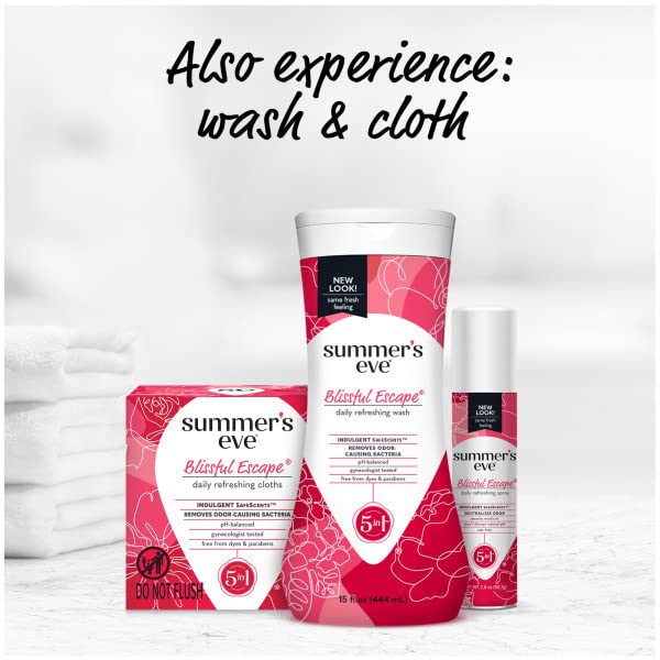 Summer s Eve Blissful Escape Feminine Dry Spray Deodorant  Daily Intimate Body Spray  Neutralizes Odor  pH Balanced  Talc Free  Gentle Fresh Scent  2 Ounce  Pack of 6