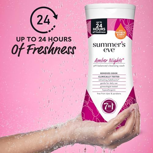 Summers Eve Amber Nights with Oat and Shea Extracts  Daily Refreshing All Over Feminine Body Wash  Removes Odor  Feminine Wash pH Balanced  15 fl oz