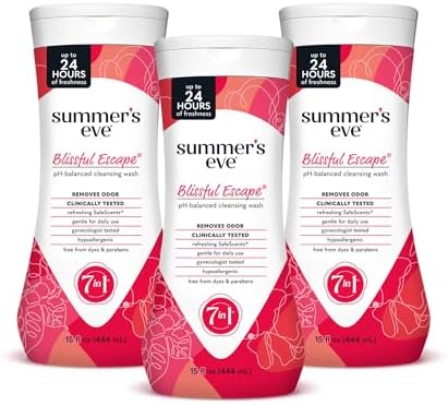 Summers Eve Blissful Escape Daily Refreshing All Over Feminine Body Wash  Removes Odor  Feminine Wash pH Balanced  15 Fl Oz  Pack of 3