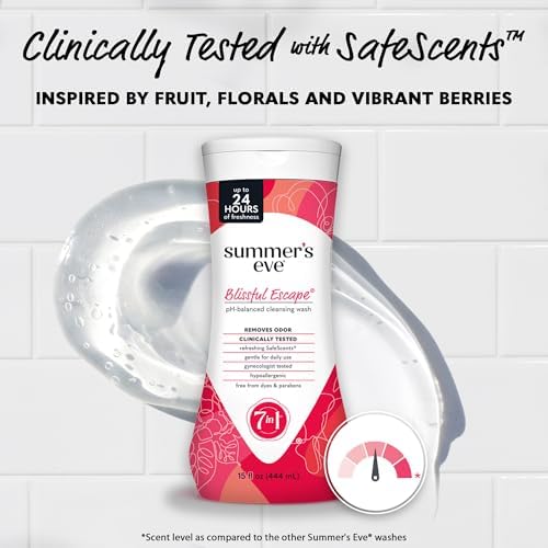 Summers Eve Blissful Escape Daily Refreshing All Over Feminine Body Wash  Removes Odor  Feminine Wash pH Balanced  15 Fl Oz  Pack of 3