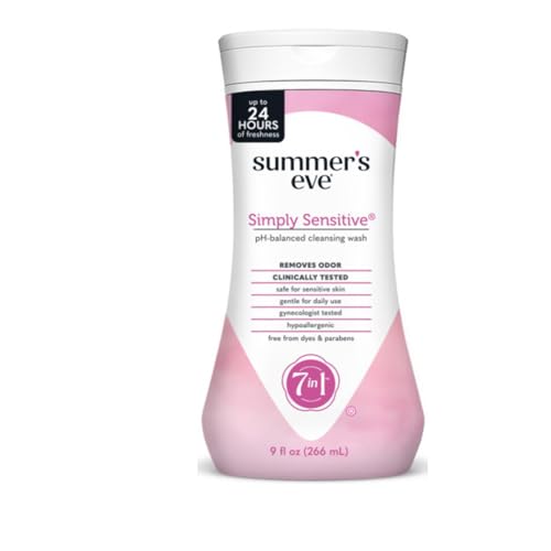 Summers Eve Cleansing Wash   Simply Sensitive   9 Ounce   pH Balanced   Dermatologist & Gynecologist Tested