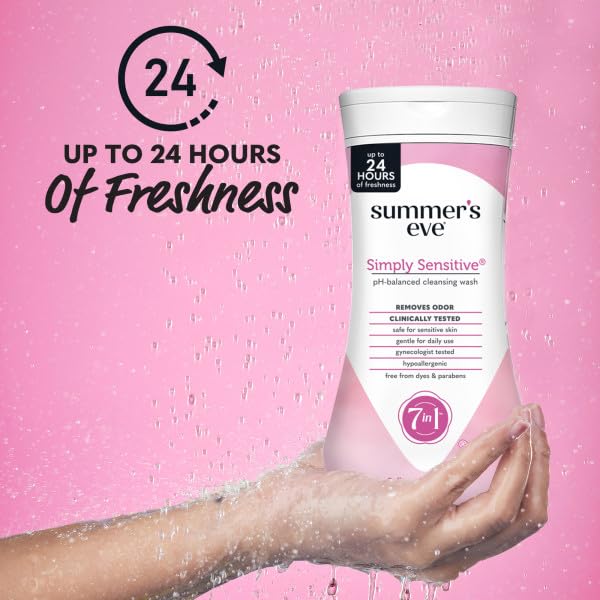 Summers Eve Cleansing Wash   Simply Sensitive   9 Ounce   pH Balanced   Dermatologist & Gynecologist Tested