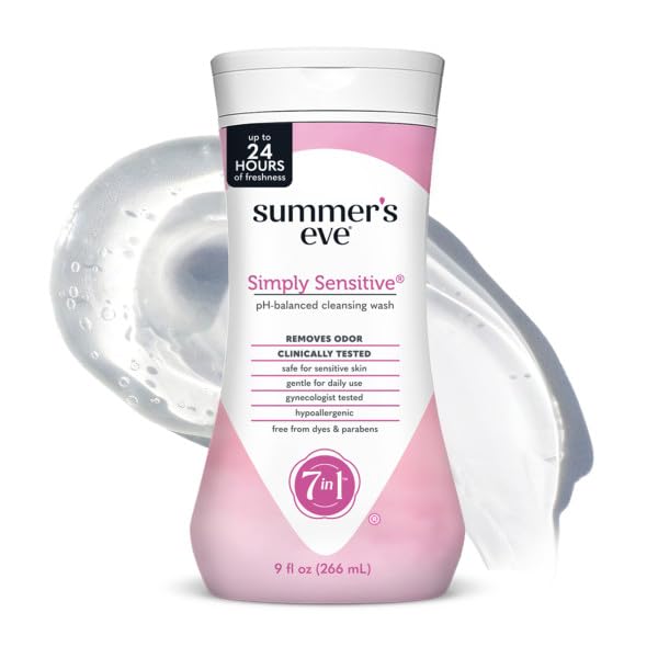 Summers Eve Cleansing Wash   Simply Sensitive   9 Ounce   pH Balanced   Dermatologist & Gynecologist Tested