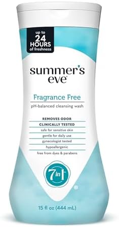 Summers Eve Fragrance Free All Over Feminine Wash  Gentle pH Balanced Body Wash for Women  Removes Vaginal Odor  15 Fl Oz
