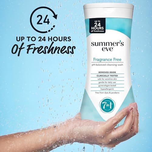 Summers Eve Fragrance Free All Over Feminine Wash  Gentle pH Balanced Body Wash for Women  Removes Vaginal Odor  15 Fl Oz