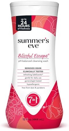 Summers Eve Simply Sensitive All Over Daily Feminine Wash  Gentle pH Balanced Body Wash for Women  Removes Vaginal Odor  15 Fl Oz