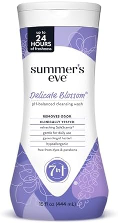 Summers Eve Simply Sensitive All Over Daily Feminine Wash  Gentle pH Balanced Body Wash for Women  Removes Vaginal Odor  15 Fl Oz