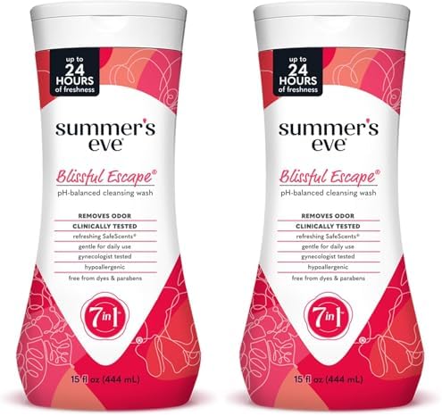 Summers Eve Simply Sensitive All Over Daily Feminine Wash  Gentle pH Balanced Body Wash for Women  Removes Vaginal Odor  15 Fl Oz