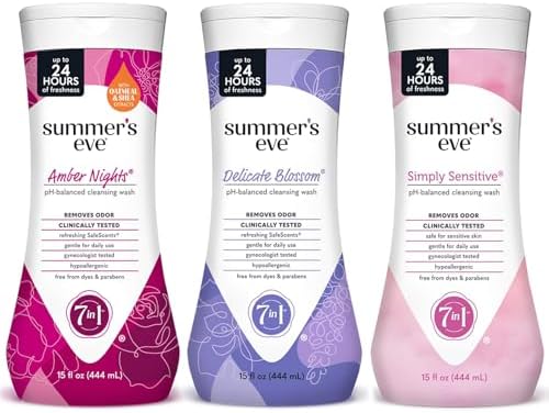Summers Eve Simply Sensitive All Over Daily Feminine Wash  Gentle pH Balanced Body Wash for Women  Removes Vaginal Odor  15 Fl Oz