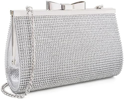Sumnn Bolso de mano de noche para cóctel, baile de graduación, cristales brillantes con diamantes de imitación para novia y dama de honor, boda, fiesta, bolsos formales para mujeres