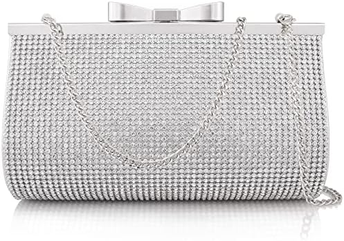 Sumnn Bolso de mano de noche para cóctel, baile de graduación, cristales brillantes con diamantes de imitación para novia y dama de honor, boda, fiesta, bolsos formales para mujeres