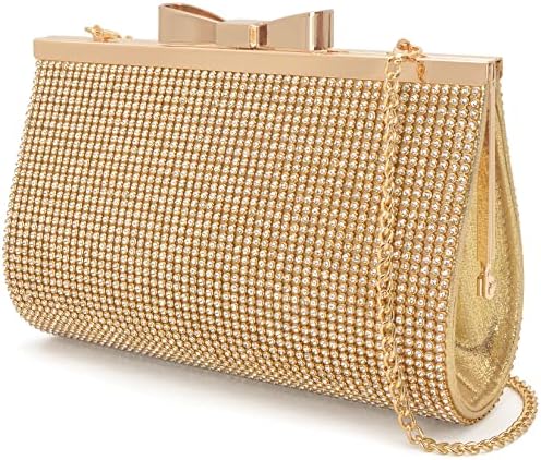 Sumnn Bolso de mano de noche para cóctel, baile de graduación, cristales brillantes con diamantes de imitación para novia y dama de honor, boda, fiesta, bolsos formales para mujeres