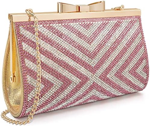 Sumnn Bolso de mano de noche para cóctel, baile de graduación, cristales brillantes con diamantes de imitación para novia y dama de honor, boda, fiesta, bolsos formales para mujeres