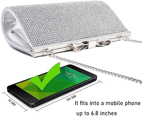 Sumnn Bolso de mano de noche para cóctel, baile de graduación, cristales brillantes con diamantes de imitación para novia y dama de honor, boda, fiesta, bolsos formales para mujeres