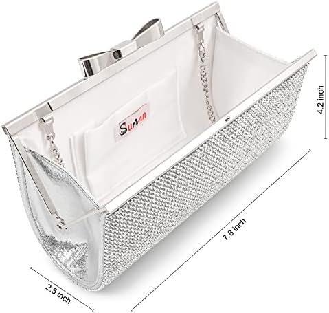 Sumnn Bolso de mano de noche para cóctel, baile de graduación, cristales brillantes con diamantes de imitación para novia y dama de honor, boda, fiesta, bolsos formales para mujeres
