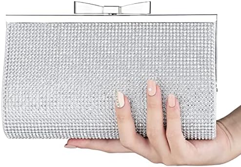 Sumnn Bolso de mano de noche para cóctel, baile de graduación, cristales brillantes con diamantes de imitación para novia y dama de honor, boda, fiesta, bolsos formales para mujeres