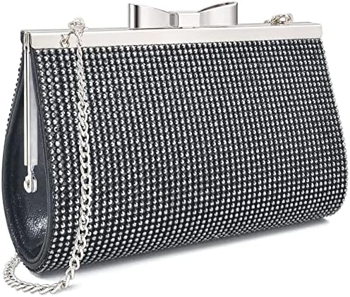 Sumnn Bolso de mano de noche para cóctel, baile de graduación, cristales brillantes con diamantes de imitación para novia y dama de honor, boda, fiesta, bolsos formales para mujeres