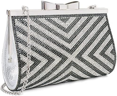 Sumnn Bolso de mano de noche para cóctel, baile de graduación, cristales brillantes con diamantes de imitación para novia y dama de honor, boda, fiesta, bolsos formales para mujeres