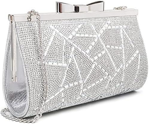 Sumnn Bolso de mano de noche para cóctel, baile de graduación, cristales brillantes con diamantes de imitación para novia y dama de honor, boda, fiesta, bolsos formales para mujeres