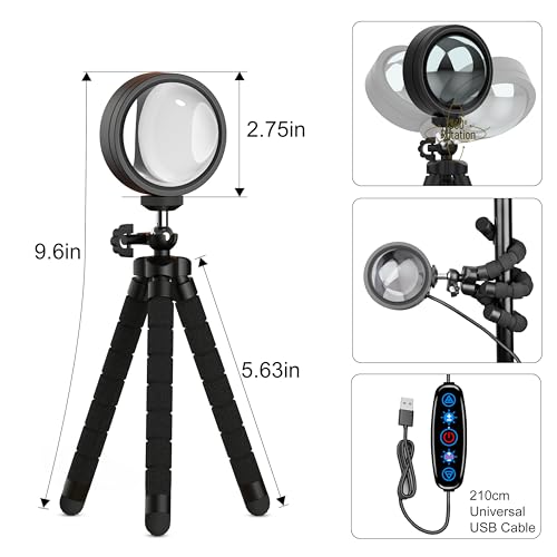 Sunset Lamp Projector Multicolor Changing LED Projection Lamp Switch Button and APP Control 360 Degree Rotation Sunlight Lamp for Bedroom  Photography  Party  Tiktok Live  Room Decor