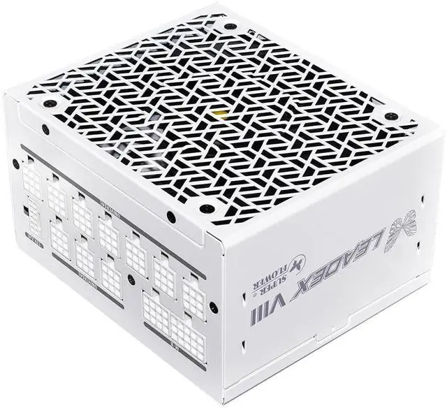 Super Flower Leadex VIII Platinum PRO 1200W ATX 3 1&PCIe 5 1 Native 12V 2x6 Cable   Cybenetics PLATINUM  Smallest 125mm ATX PSU  Patent Super Connector  Full Modular  White  SF 1200F14SP  WH