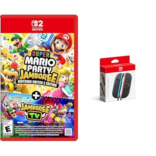 Super Mario Party  Jamboree   Nintendo Switch  2 Edition   Jamboree TV with Nintendo Joy Con 2  L / R  Light Blue/Light Red Controllers