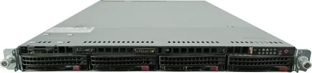 Supermicro SYS 6018U TR4T   2x E5 2680 V4 2 4GHz 14 Core CPU  64GB DDR4 RAM  4x Trays  Rails