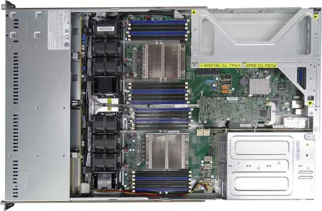 Supermicro SYS 6018U TR4T   2x E5 2680 V4 2 4GHz 14 Core CPU  64GB DDR4 RAM  4x Trays  Rails