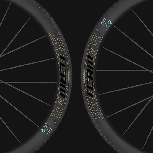 Superteam Carbon Wheelset 700c Rim V Brake 50mm Depth 25mm Width Road Bike Wheels Matte Finish  Tubeless Ready Support for 8 12 Speed Clincher & Tubeless