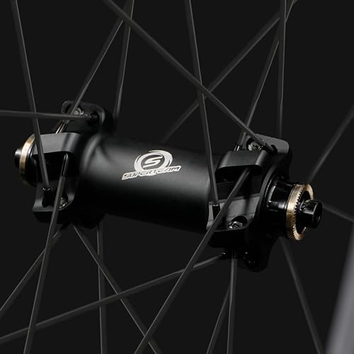 Superteam Carbon Wheelset 700c Rim V Brake 50mm Depth 25mm Width Road Bike Wheels Matte Finish  Tubeless Ready Support for 8 12 Speed Clincher & Tubeless