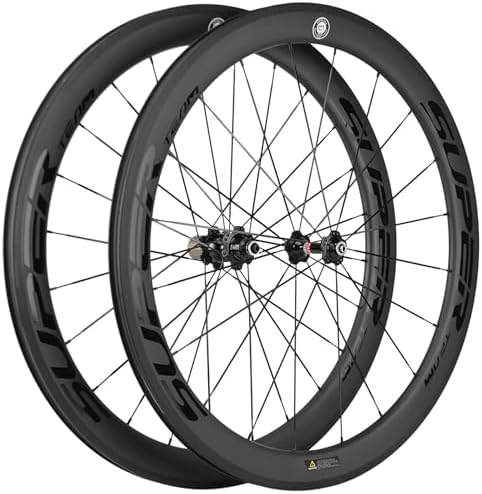 Superteam Carbon Wheelset 700c Rim V Brake 50mm Depth 25mm Width Road Bike Wheels Matte Finish  Tubeless Ready Support for 8 12 Speed Clincher & Tubeless