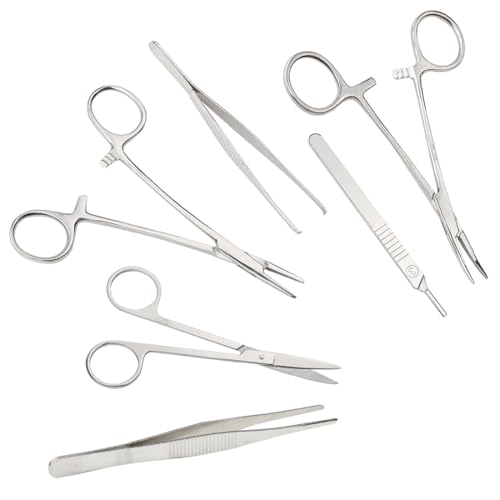 Suture Practice Kit for Medical Students Complete Surgical Training Include 17Pre Cut Wounds Silicone Suture Pad 6 Suture Tools 6 Sterile Thread & Needle 5 Dissection Blades with 1 Bag 18 Pcs 