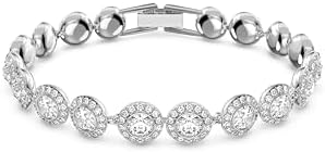 Swarovski Crystal Authentic Angelic All Around Set of Necklace  Bracelet and Earrings  White  Rhodium Finish  Womens Hypoallergenic Sparkling Jewelries   Nickel Free Crystal Jewelry Collection