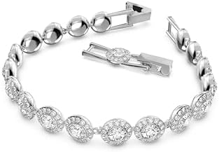 Swarovski Crystal Authentic Angelic All Around Set of Necklace  Bracelet and Earrings  White  Rhodium Finish  Womens Hypoallergenic Sparkling Jewelries   Nickel Free Crystal Jewelry Collection