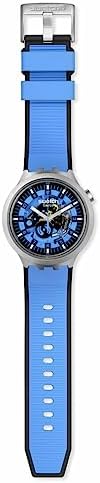 Swatch Big Bold Irony Lacquered Unisex Watch Casual Polymer Blue Automatic Waterproof Azure Blue Daze