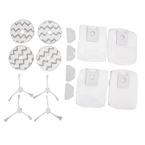 Sweeping Robot Accessories Vacuum Cleaner Replacement Compatible for Roidmi EVA SDJ06RM Sweeping  Include 4 Dust Bag  4 Filters  4 Side Brush and 4 Mop Cloths