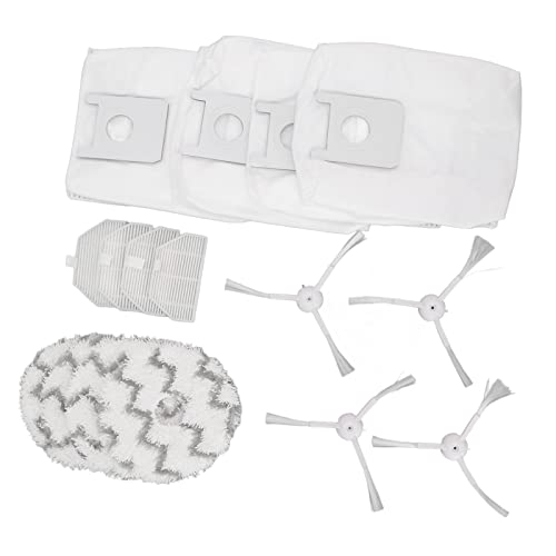 Sweeping Robot Accessories Vacuum Cleaner Replacement Compatible for Roidmi EVA SDJ06RM Sweeping  Include 4 Dust Bag  4 Filters  4 Side Brush and 4 Mop Cloths